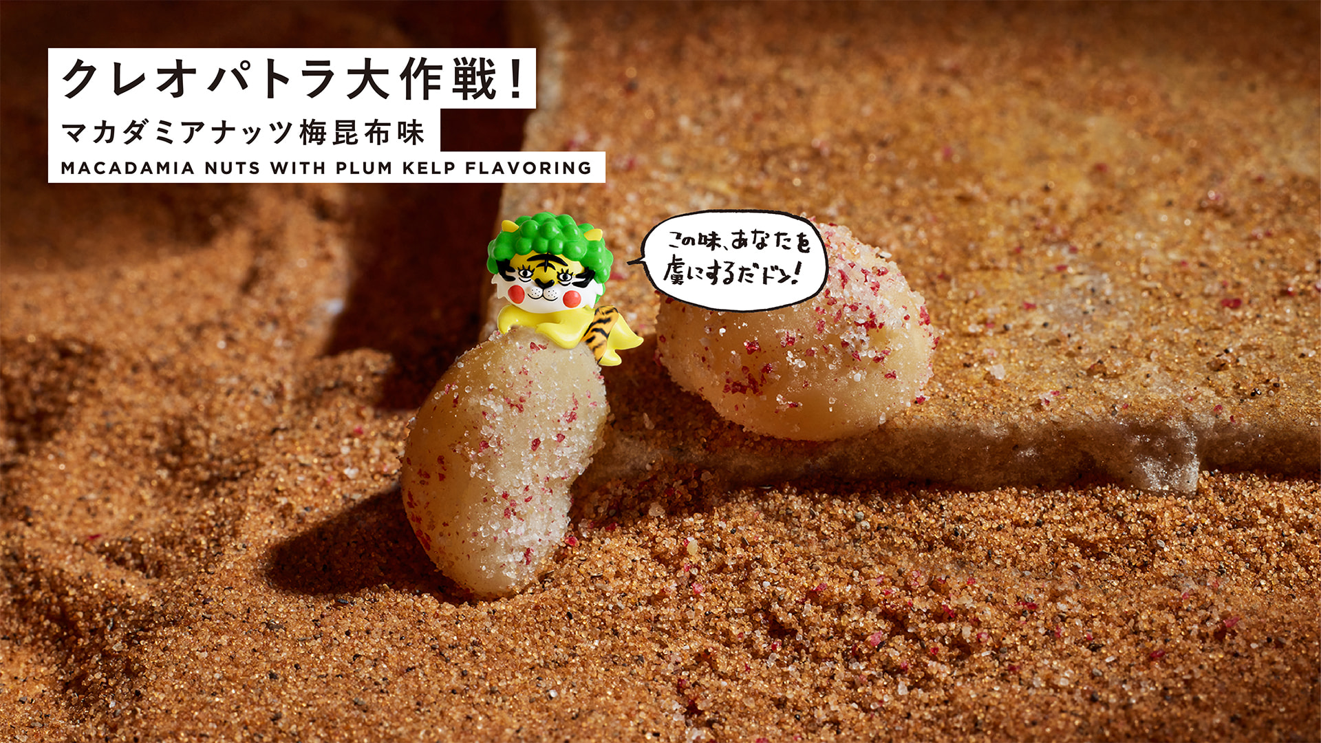 クレオパトラ大作戦！ マカダミアナッツ梅昆布味 MACADAMIA NUTS WITH PLUM KELP FLAVORING
